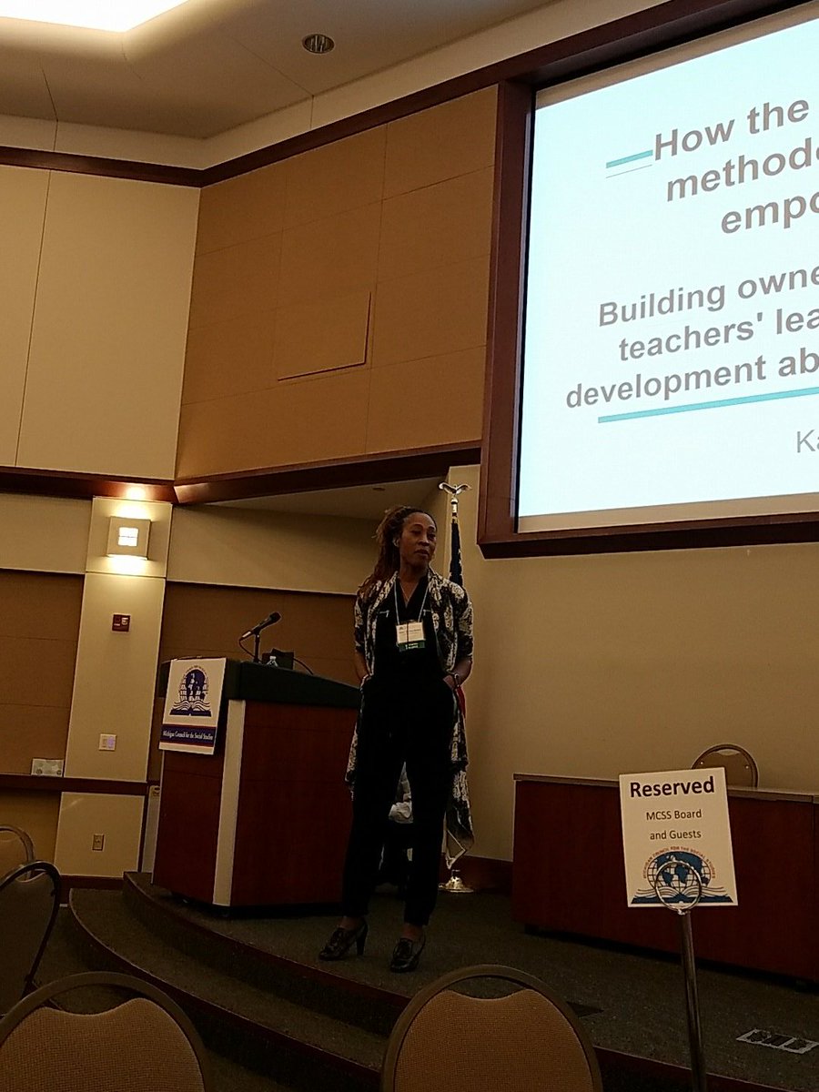 TeacherWozniak's tweet photo. Dr. Karen Thomas-Brown keeping us engaged!! #mcss18 #geography #history https://t.co/G3BXAxcx1j