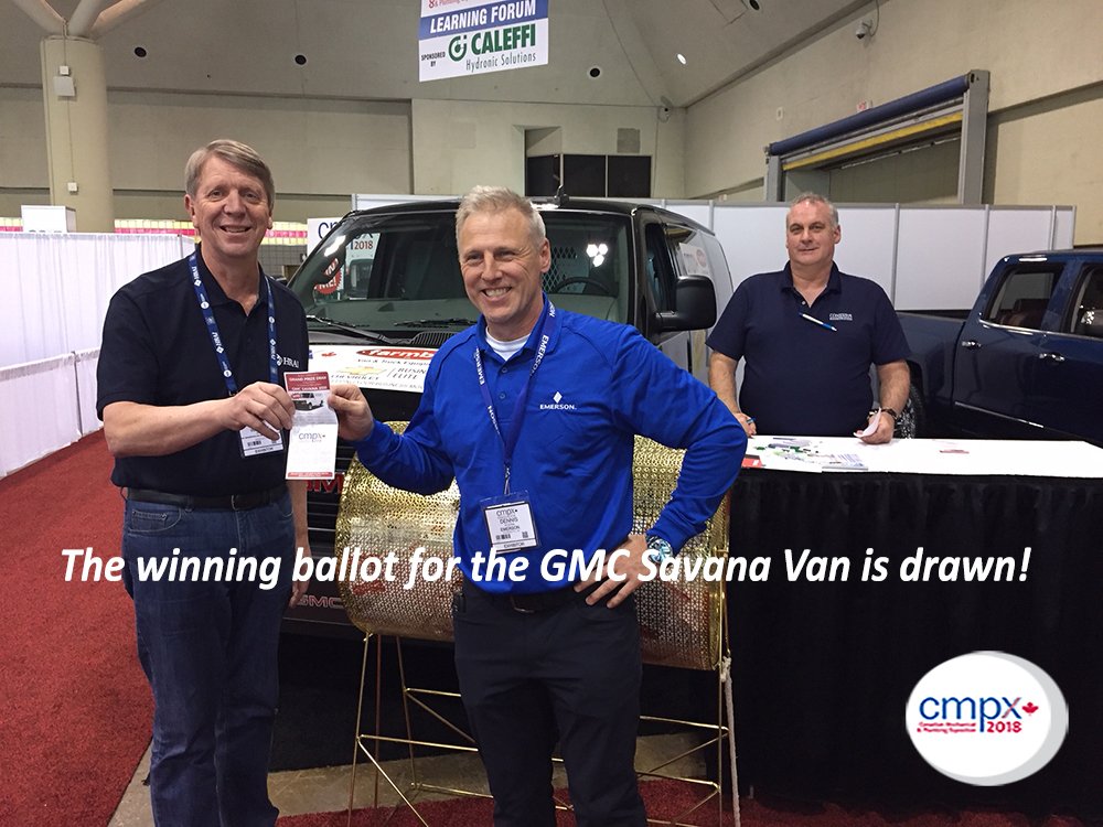 CMPXShow's tweet photo. #CMPX2018 ended with this draw for the winning ballot for the @GMCcanada  Savana Van outfitted with @FarmbroInc racking. Once verified the winner will be announced here and on https://t.co/ZPiZRTioBU. @HRAI_Canada @CIPHnews https://t.co/0X4Cq7iTm8