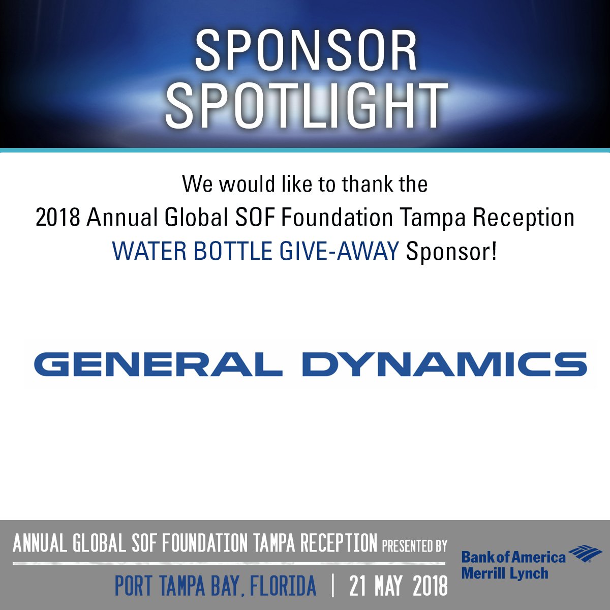 GlobalSOF's tweet photo. A GSF Founding Partner - General Dynamics - is providing one of the give-aways at this year's Annual GSF Tampa Reception. Register to make sure you get one: #SOFICTurnUp @GenDyn_IT @GDMS https://t.co/9vwZH5nAHp https://t.co/1zqUmTTZly