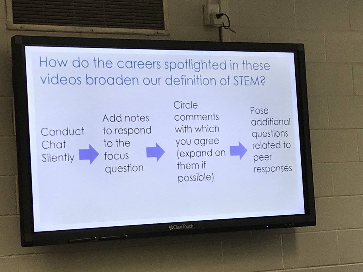 MCPS_STEAM's tweet photo. MCPS Teachers participate in a “Silent Chat” strategy focused on career spotlights in STEM! @MCPS_STEAM @DiscoveryEd @ChloeRomeo813 #WeAreMCPS #fullSTEAMahead https://t.co/wMAdaDogHJ