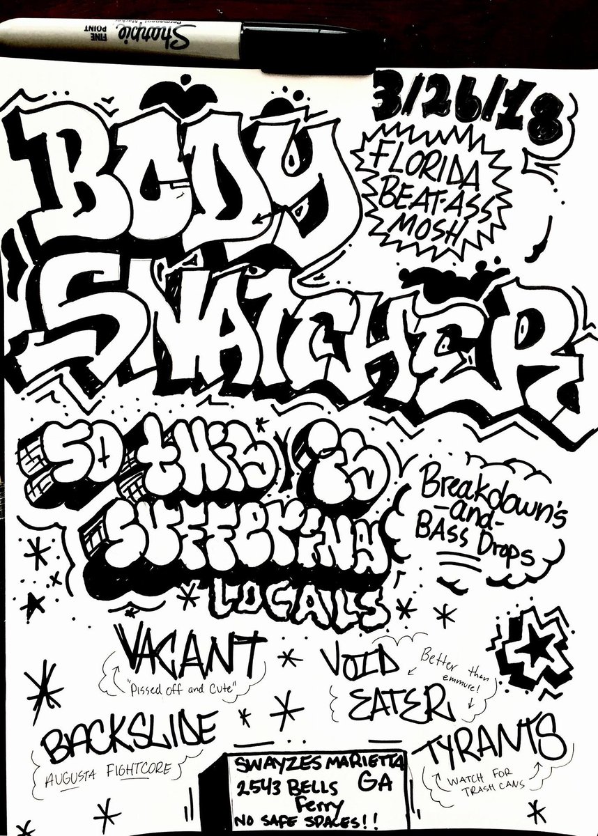 tyrantstn's tweet photo. We have two shows coming up! Sunday we play with Divebomb and Monday with @bodysnatcherfl https://t.co/PCaIMU4Zhf