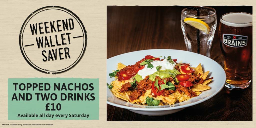 Topped Nachos, 2 drinks - £10!!