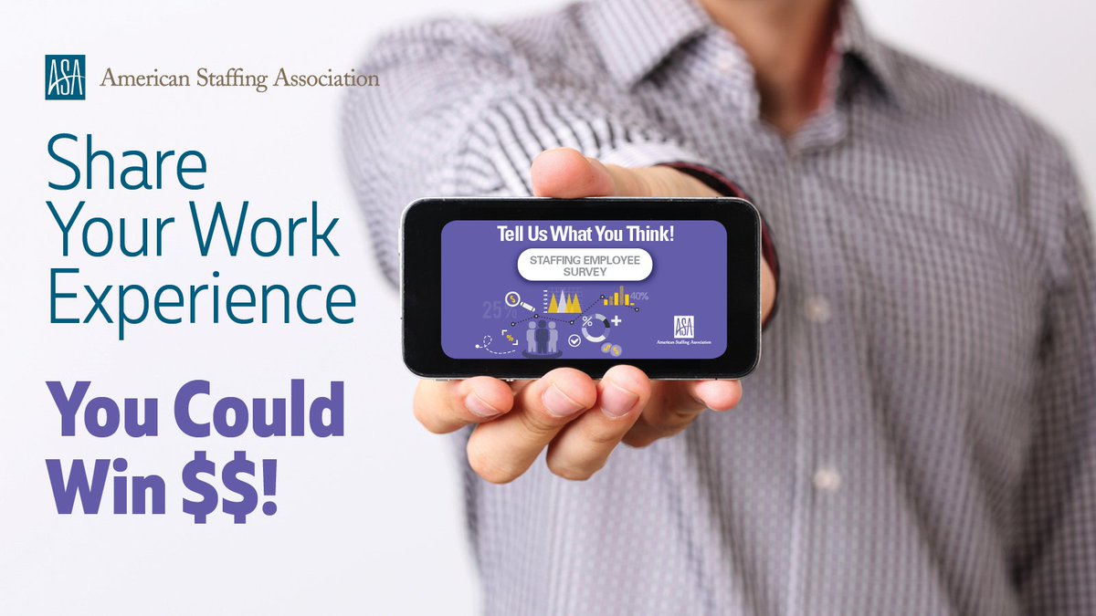 AugustaStaffing's tweet photo. The American Staffing Association is wanting to hear from current and past temporary employees. Tell them what you think and you could win an Amazon gift card! https://t.co/8ccLWyuZku https://t.co/Zo52lH8ee8