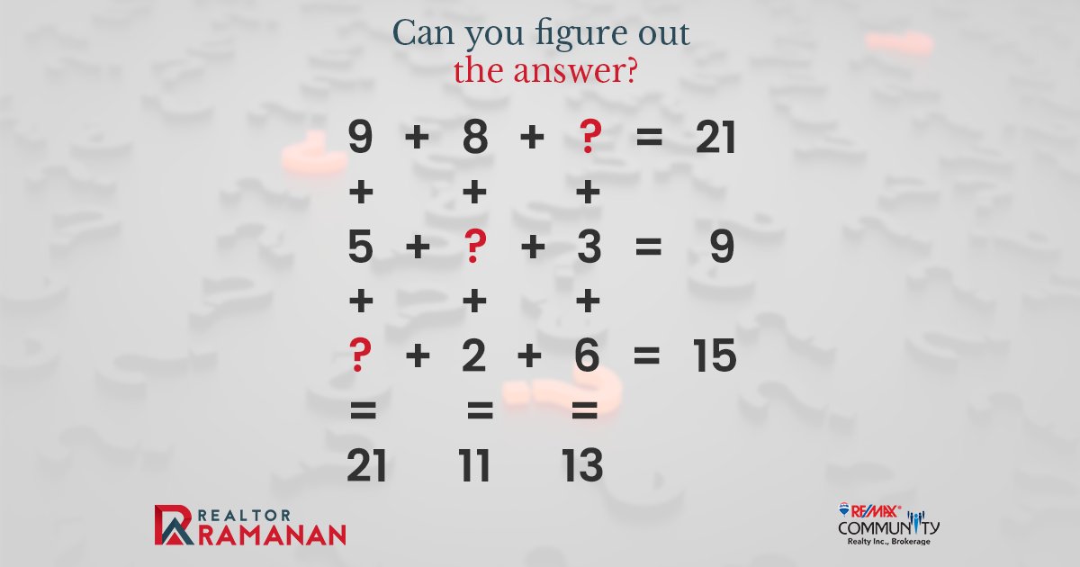 RamananRealtor's tweet image. Comment section open for your answers…

#RealtorRamanan #Quiz #CommentFast