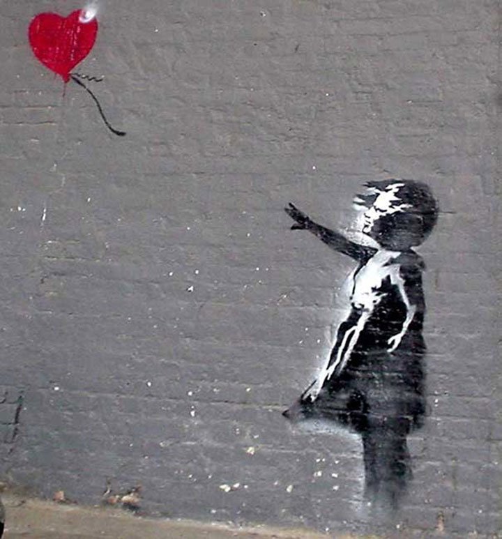 Bansky girl and heart balloon"There is always hope"
