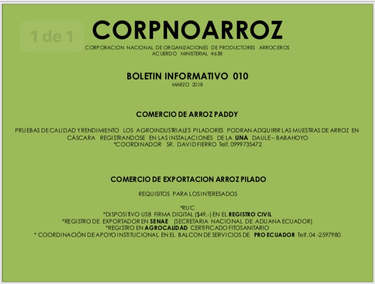 CORPNOARROZ.EC (@corpnoarroz1) on Twitter photo 