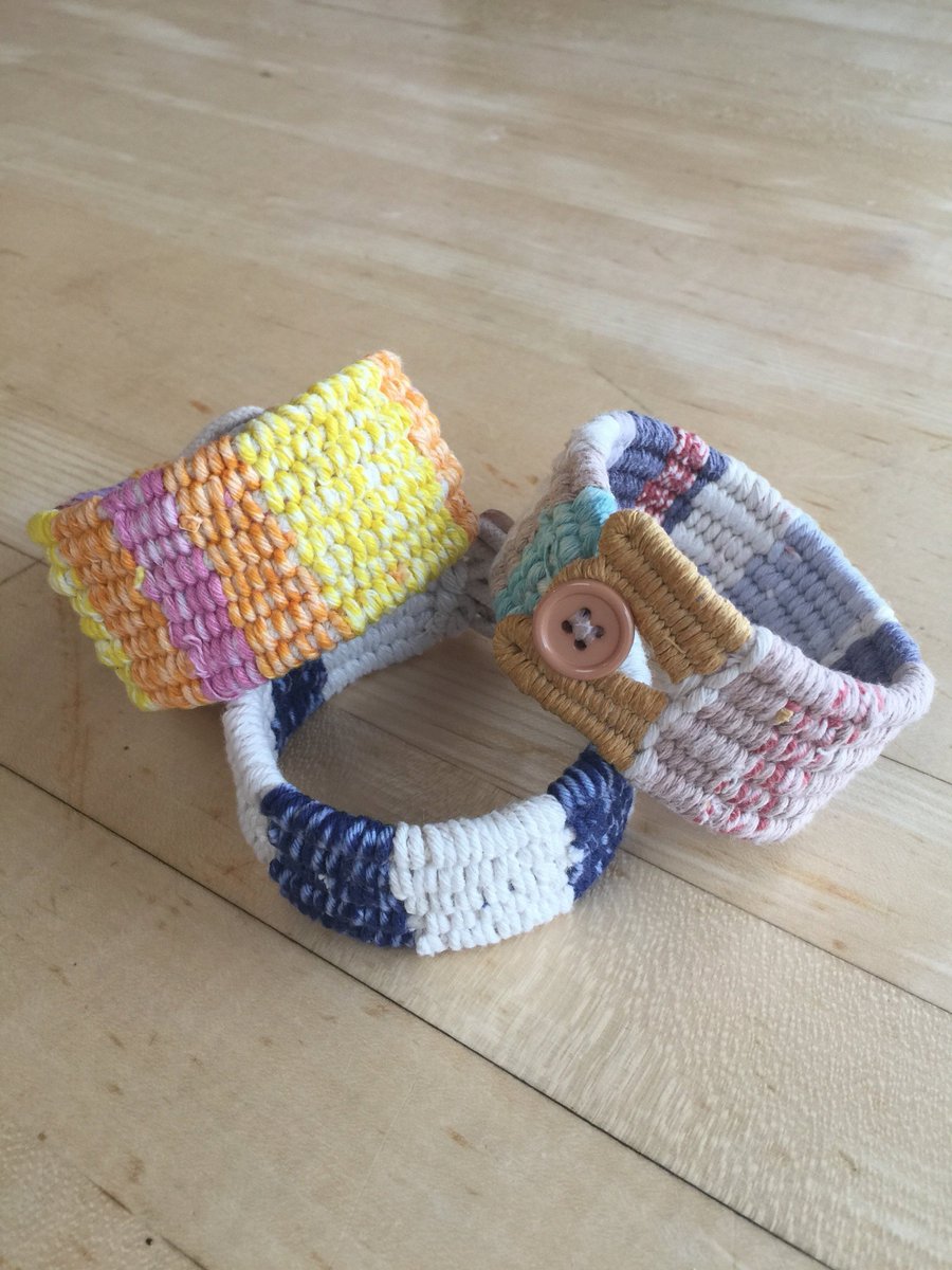WhatKnotShop's tweet image. get a discount on these cool cuffs #whatknotshop #ropebracelet #tapestryweave #handmade
