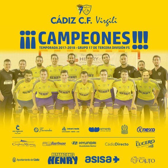 Cadiz_CF_news's tweet photo. FUTSAL

El @CadizCFVirgili campeón del grupo 17 de Tercera División

Enhorabuena chavales!! 👏👏👏👏 https://t.co/kybGS1yeUN