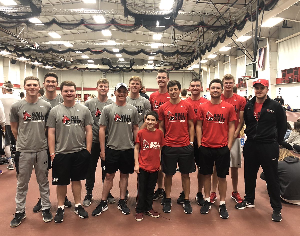 BallStateMGolf's tweet image. Excited to participate in the @aoiibsu Strike Out Arthritis Dodgeball Tournament with our star player, Manasseh! @GoTeamIMPACT #TeamOldGophers #TeamYoungGophers