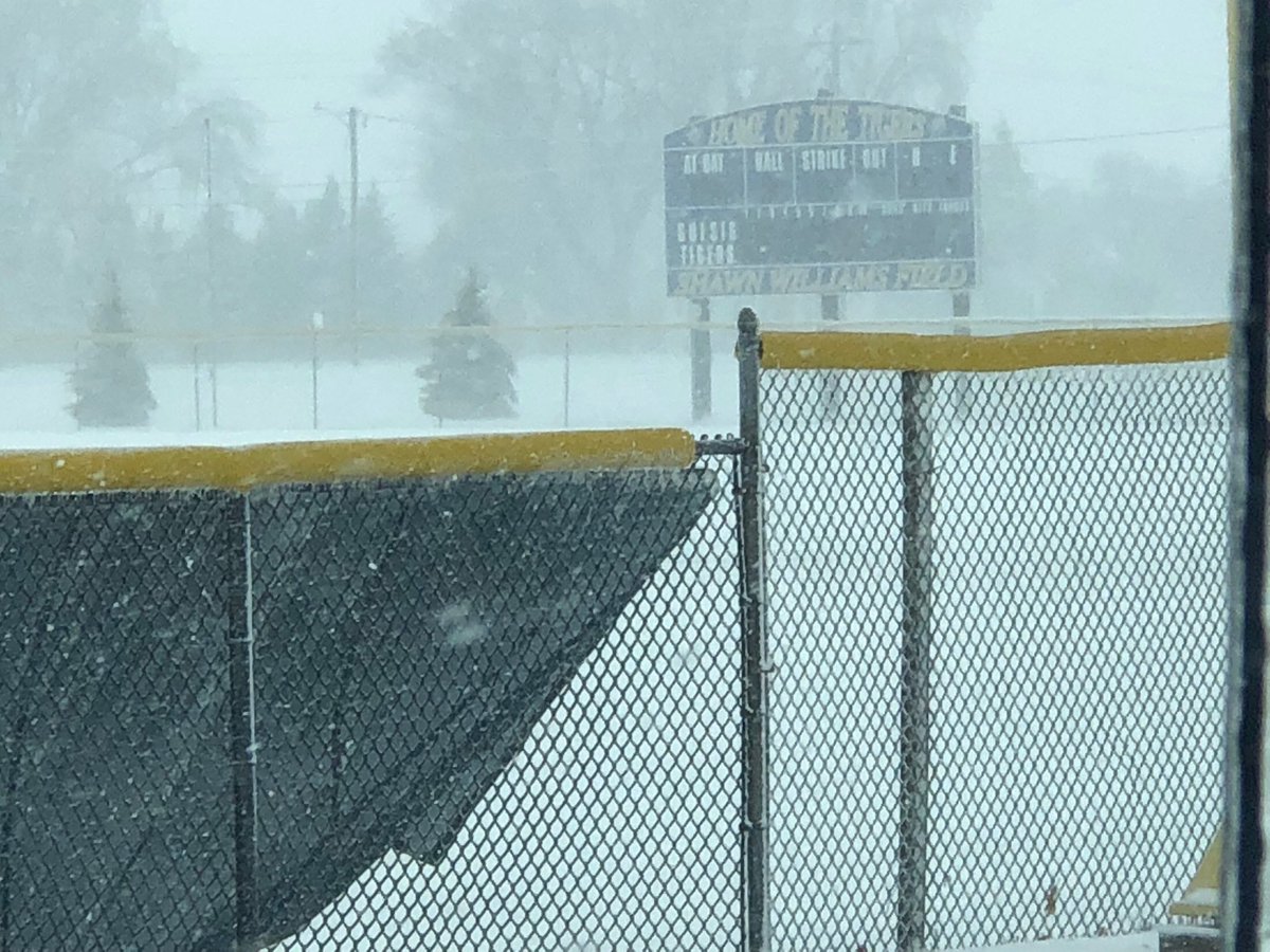 Beautiful Shawn Williams Field home of the Marshalltown Community College Baseball Tigers today.   All we can do is laugh!    All we want to do is play!!