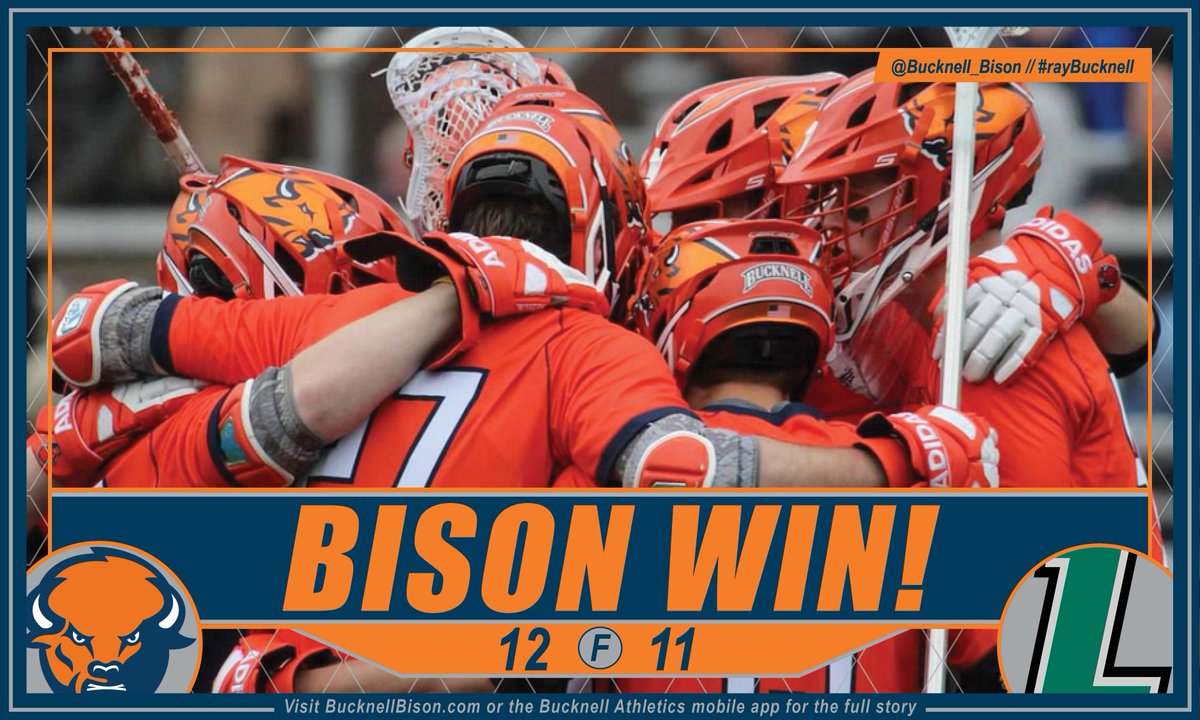 UPSET IN BALTIMORE! The Bison knock off No. 6 Loyola, 12-11! Reed Malas (3g-2a), Will Sands (1g-4a) and Connor O'Hara (4g) led the attack while Christian Klipstein made nine saves. #rayBucknell