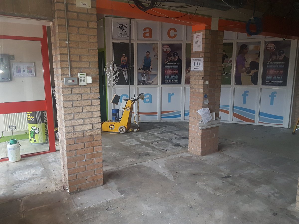 CF11Fitness's tweet photo. The final end of Active #Cardiff brand. Reception has been ripped out. Don't worry we are still open. The temporary entrance is to the river side of the building. Not long now.
Best #Gym #CF11FITNESS #Cardiffbay https://t.co/R7Hyj6pDXr