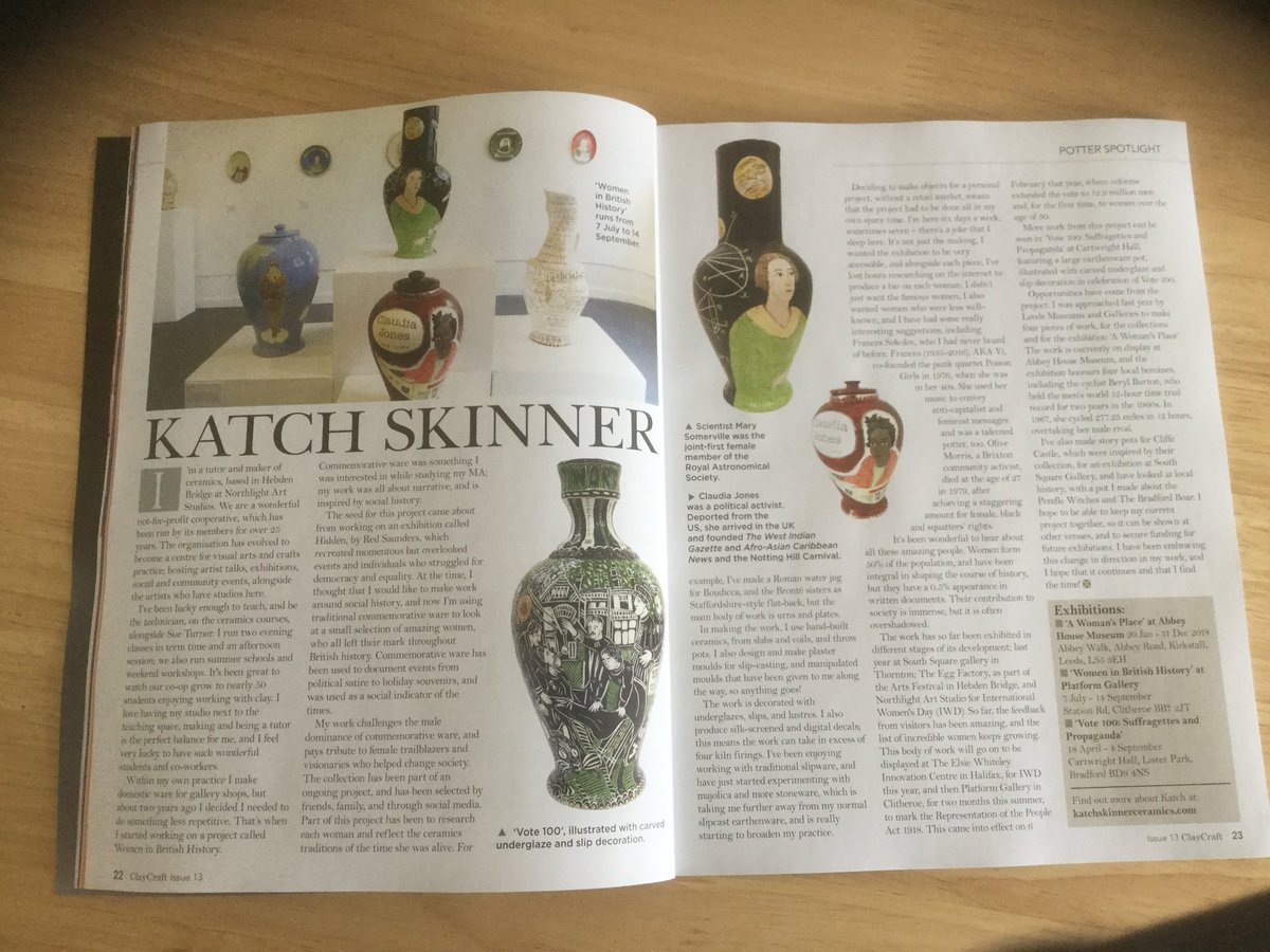 gallerysal's tweet photo. Sure Sal would have been so thrilled to see one her bestie arty mates in one of her fave arty mags #katchskinner #katrionaskinner #ceramics https://t.co/XzdfvF70fH