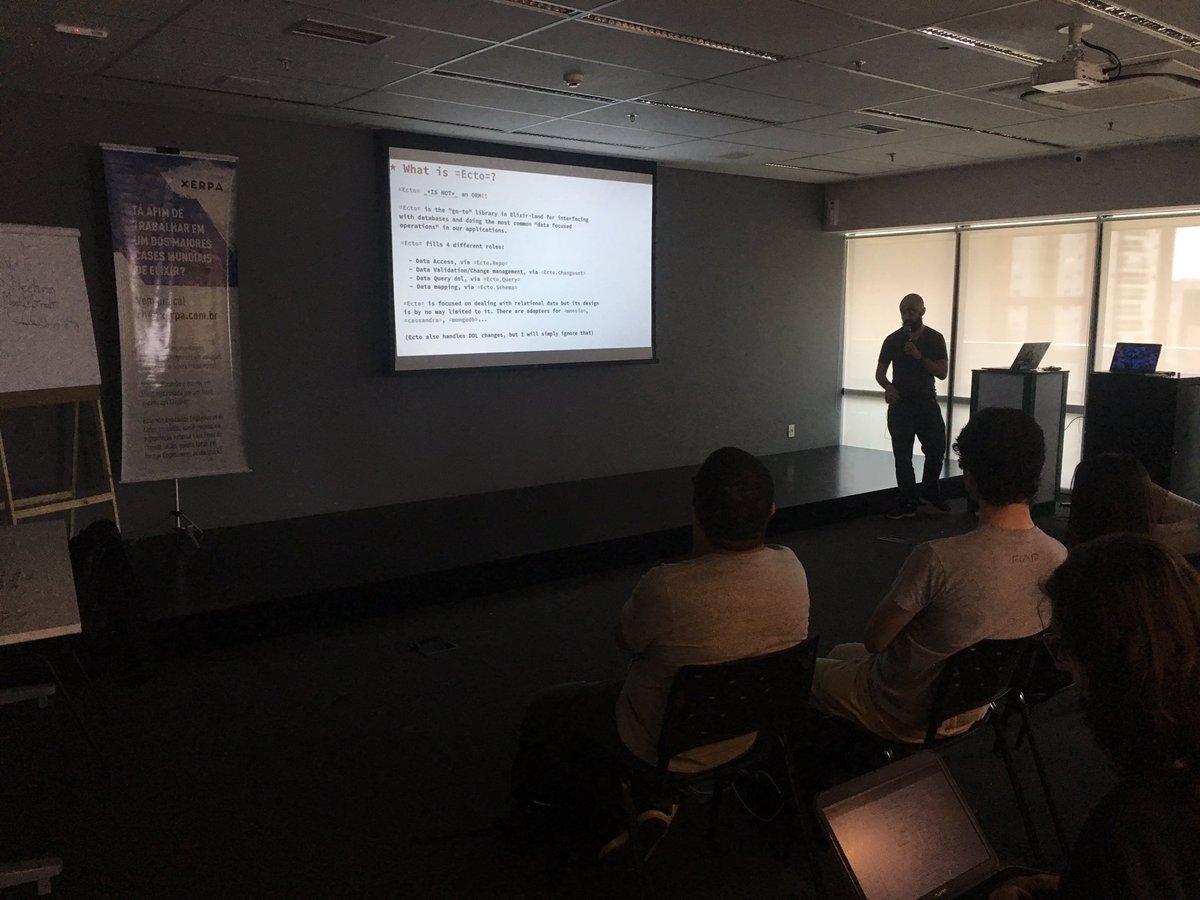 elug_sp's tweet photo. Agora palestra do @renanranelli - Effective Data Mapping with Ecto.Type no #elugSP #myElixirStatus https://t.co/l6XlD3m9Pn