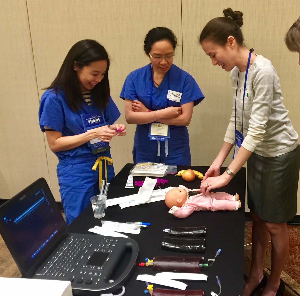 SPA Part 1 Simulation Instructor Workshop, Home-grown ultrasound part-task trainers, “Don’t POP”, Janice Man &amp; Elaine Ng at the Techonology Station, #SPAPHX2018, #pedsanes, <a href="/BennyJoyner1/">Benny Joyner</a> <a href="/ScottCWatkinsMD/">Scott C. Watkins</a> <a href="/UNC_Anesthesia/">UNC Anesthesiology</a> <a href="/stanfordanes/">Stanford Anesthesiology</a>