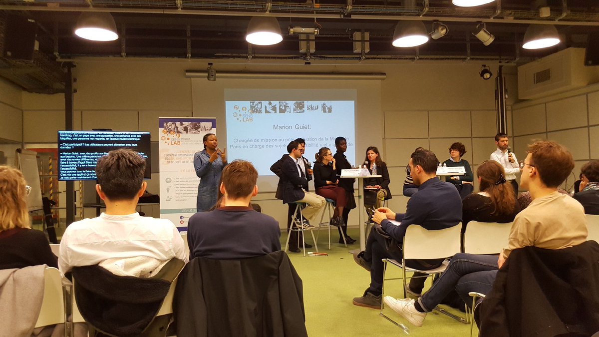 100Handinamique's tweet photo. Conclusion du débat "où en est la France en matière de politiques inclusives" ? Encore de grands enjeux pour les personnes avec un #handicap sensoriel. A suivre... #SensLab https://t.co/gc6Re9BzfB