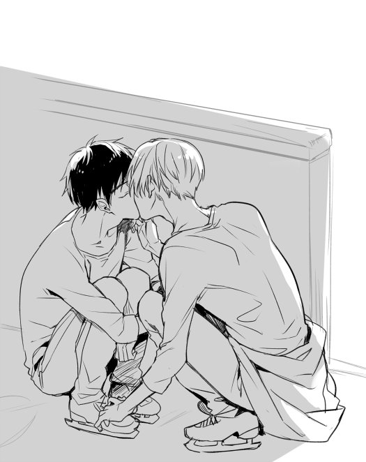ノーズキス、ほっぺキス、眼鏡にキス、隠れてキス(過去絵)
#ヴィク勇春のキス祭り 