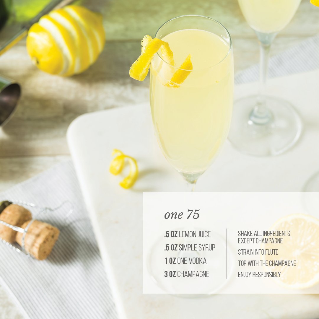 one_vodka's tweet image. Feeling Fancy? Try a 'One 75'. You can thank us later. #OneVodka #Champagne #MakeOne #ChooseOne
