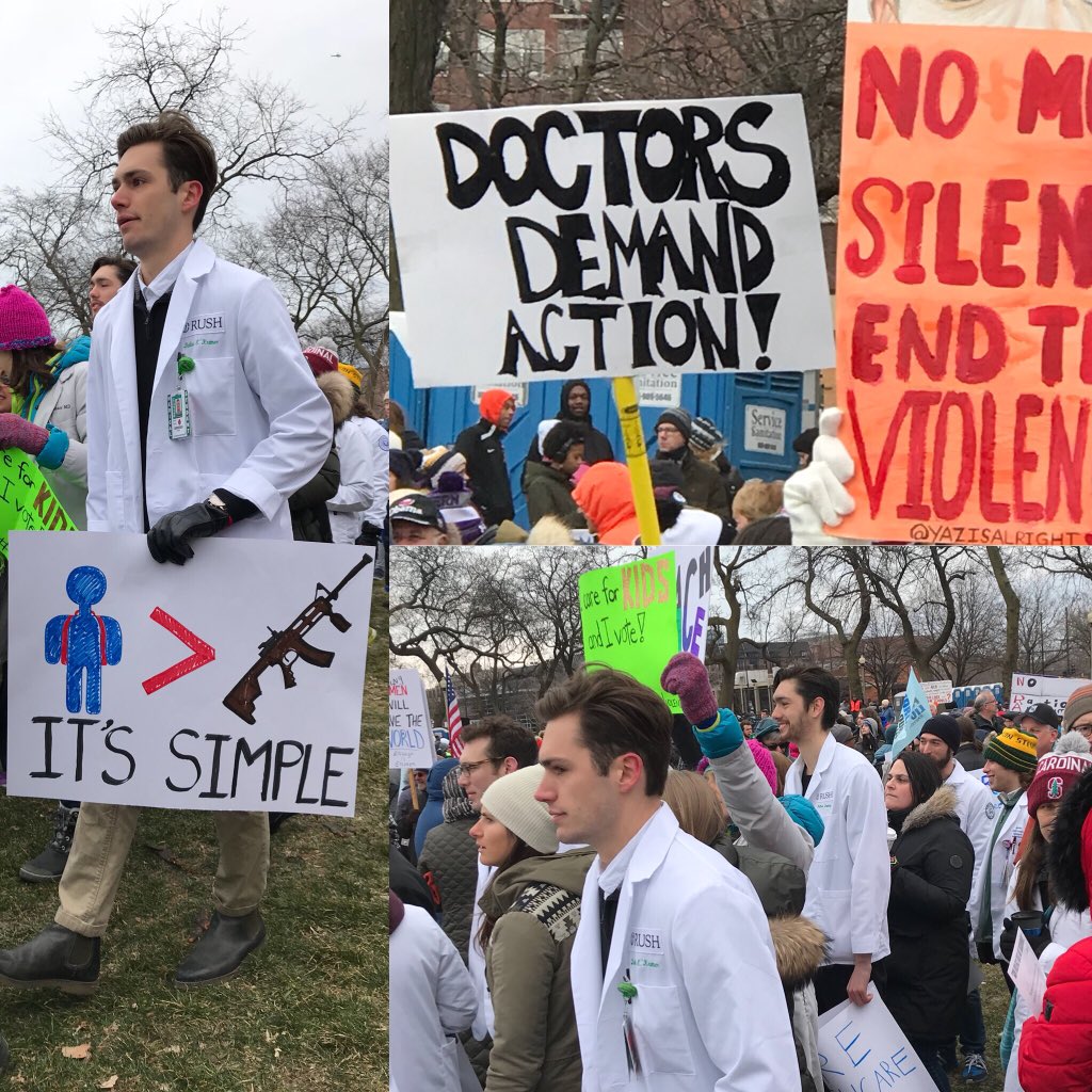 GeneHa's tweet photo. #MarchForOurLives Not just kids: Doctors Demand Action! #doctorsdemandaction https://t.co/0HLGD08rNQ