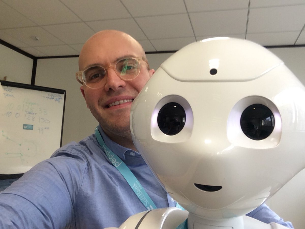 Playing with pepper until 4am... #PepperHackathon2018