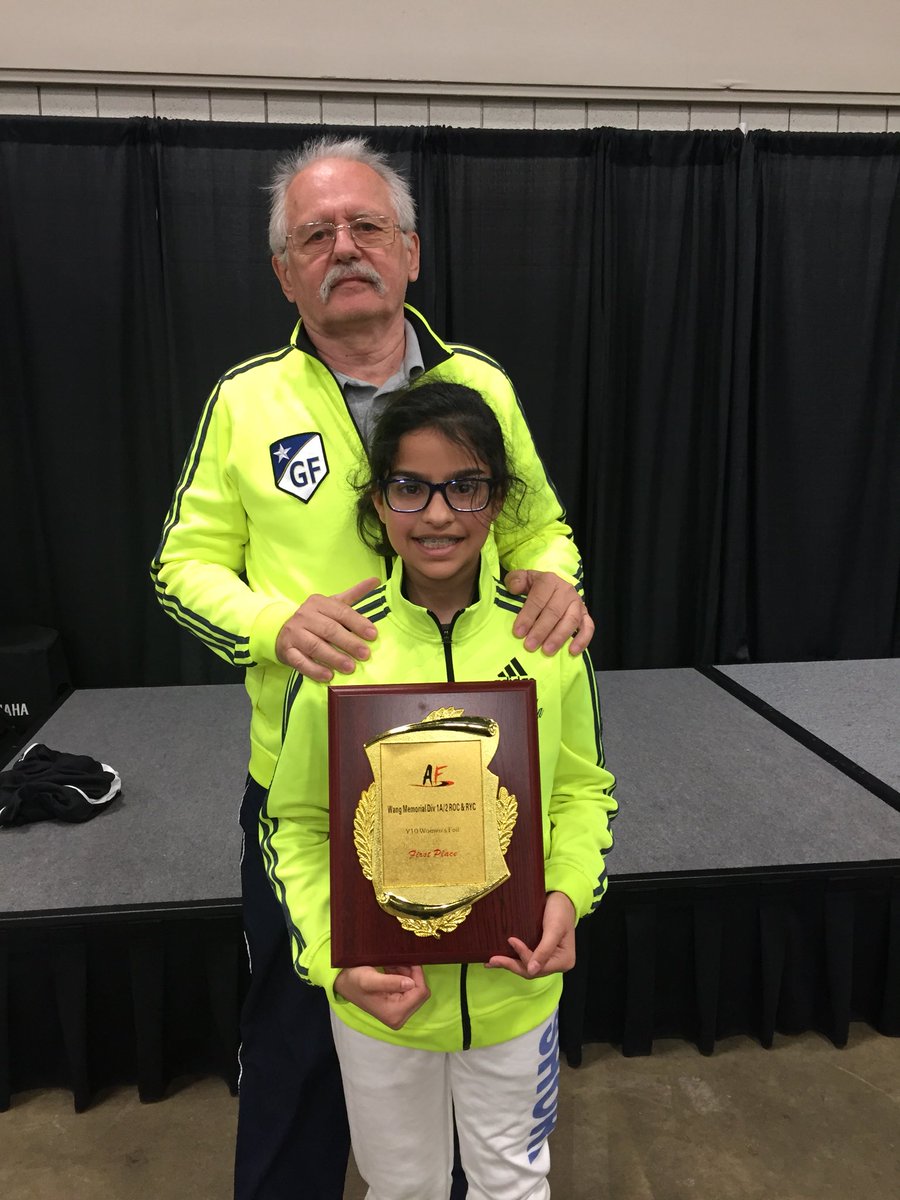 gasparinfencing's tweet photo. Congrats to Samantha for winning Y10 WFoil at the Wang Memorial RYC #hardworkpaysoff #trophy #DFW #fencing https://t.co/r9axp8X2uJ