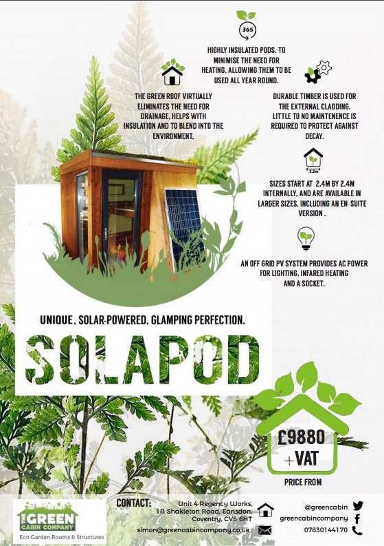 GreenCabin's tweet photo. Updated the brochures for our two available pods. Which pod would be best for you? https://t.co/Km2F2bm5TE