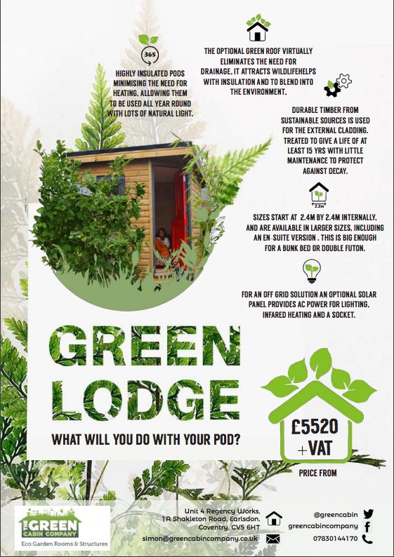 GreenCabin's tweet photo. Updated the brochures for our two available pods. Which pod would be best for you? https://t.co/Km2F2bm5TE