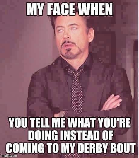 CmRollerDerby's tweet photo. Don't make us make this face! Come see us tonight! Check out our Facebook event for more details! #rollerderby #derby #derbytwitter #boutday #skating #centralmi #quadskating #mayhemstrong #onelineoneteam https://t.co/HnJfNZ9D3b