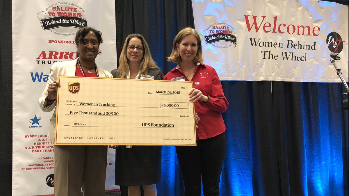 UPS presenting a $5000 grant to the women in trucking foundation <a href="/WITFoundation1/">WIT Foundation</a> <a href="/AngelaT0301/">Angela Thompson Howard</a>