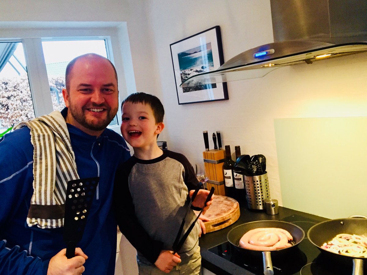 allisonbroegger's tweet photo. My 2 boys in the kitchen, love it 😍❤️#saturdaynight #NoahLevi #superdad https://t.co/1aXiDiPoTZ
