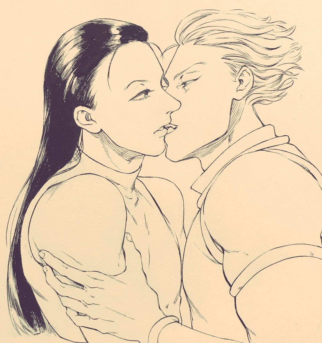 こな V Twitter ヒソイル噛みつキス もっとガブっと描きたかったんだけど唇をちょいと噛むだけに終わった