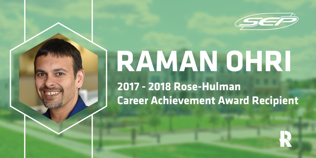 Today <a href="/RoseHulman/">Rose-Hulman</a> is recognizing <a href="/ramanohri/">Raman Ohri</a> for all the work that he has done over the years helping build and grow SEP over the past 25 years.  We are lucky to have someone with his engineering and technical prowess coupled with his ability to lead and inspire. Congrats Raman!