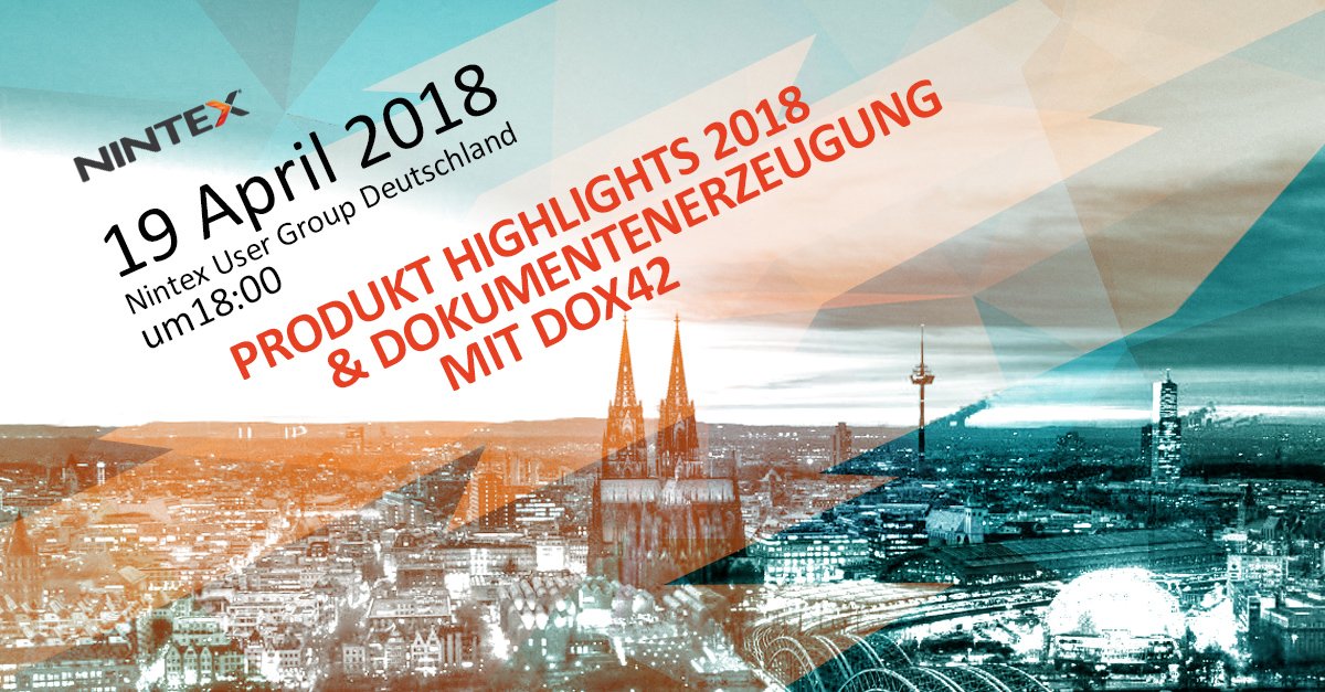 nyn3x's tweet photo. Gespannt was es in 2018 Neues bei @Nintex geben wird? Dann komm zur #Nintex #UserGroup am 19.04. in #Köln https://t.co/xGfReLq3Y3 #NintexUG #Meetup https://t.co/KF6fL4N6s4