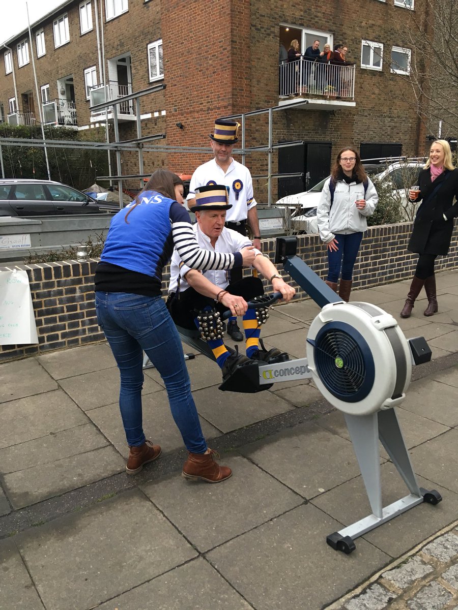 Derek having a crack on the rowing machine.