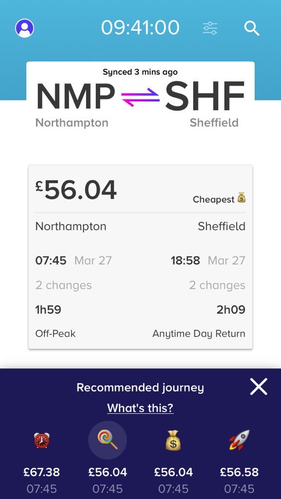 rerooapp's tweet photo. 🔥 Incredible #train #ticket finding on #reroo today with 59% saving! #Northampton 🚊 #Sheffield #sweetspot https://t.co/jTw6V6G7Gs