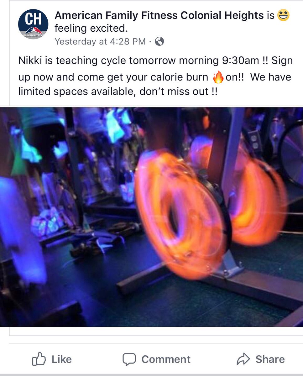 ShawnRWF's tweet photo. If you couldn’t make it to Cycle 45 @ 9:30 this morning, come@to Cycle 45 @ 2:00 on Sunday!!  Great caloric burn, and a lot of fun with fantastic people!! #yourtimeforyou #dowhatyouthinkyoucan’t https://t.co/CUZMzC6CVM