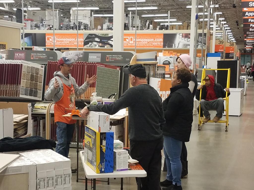 David in flooring putting on a tile clinic for our customers.