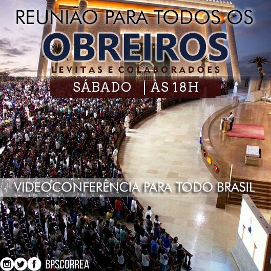 bpmarcosleao's tweet photo. Que Deus abençoe a todos os colaboradores e os obreiros e hoje reunião dos obreiros no templo Salomão às 18h. Não percam https://t.co/0tVPolWRzD