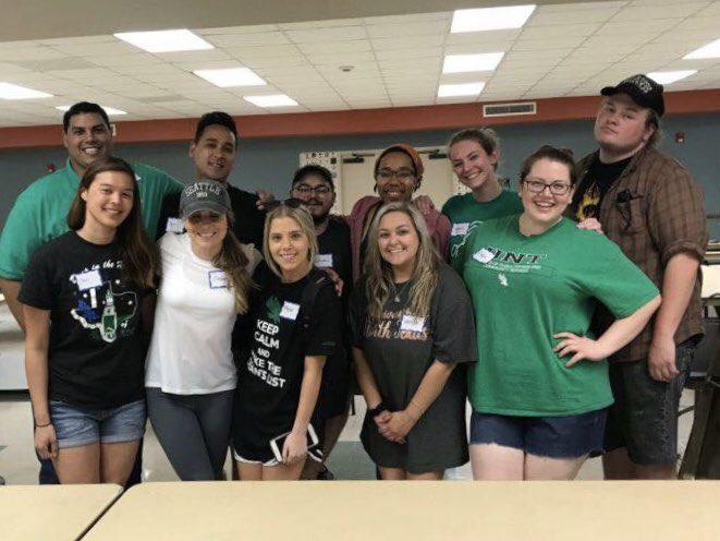 UNT_RHS's tweet photo. Love seeing our @UNTrecovery &amp; @UNTEPR students make a difference in their community at @odbdenton today! #UNTBE18 #UNTProud https://t.co/AcLRENsQRB