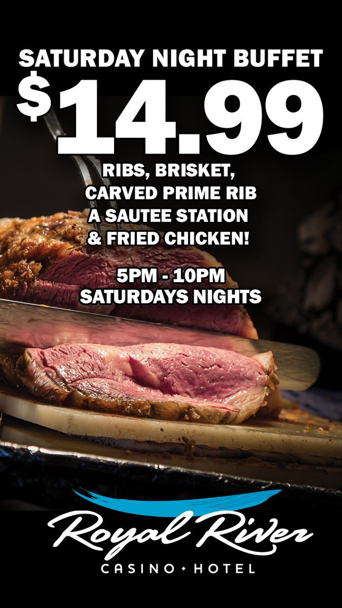 Want ribs, brisket, carved prime rib and MORE?! Join us tonight for our Saturday Night Buffet from 5-10pm for only $14.99!