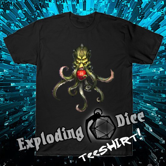 Askren's tweet photo. Since we had a bunch of sales recently, why not go claim your own #ExplodingDice shirts! THEY'RE ON SALE NOW!

Each one guaranteed to provide at least +1 Enchantment bonus to AC, and possibly a +2 to CHA!

Grab one and ace those Diplomacy checks!
https://t.co/pUGSw6FrmR https://t.co/7unosiB0Dj
