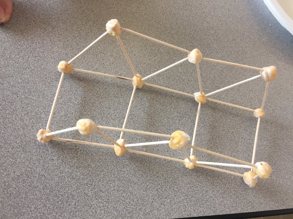 DrBrandyMath's tweet photo. For those of you who run your own #MathFestivals, #MathCircle, #MathTeachersCircle - check out this great idea for building 3D shapes: soaked garbanzo beans- so much less sticky than gum drops! https://t.co/kSULAbP3bo