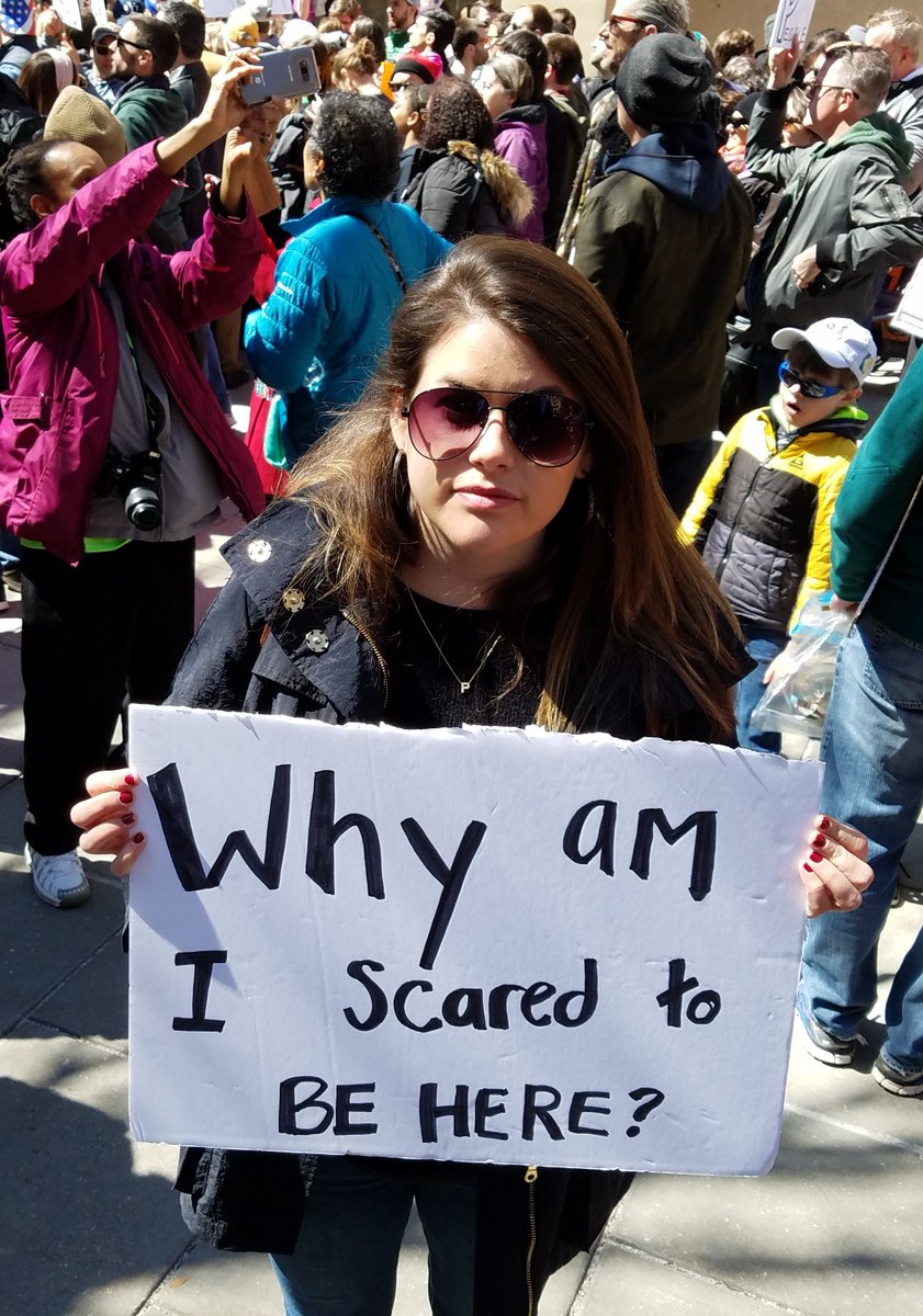 AlpineButterfly's tweet image. I get this....   we're afraid to speak our truths, guns are destroying our First Amendment Rights. 
#MarchForOurLives #MarchForOurLivesdc #FirstAmendment
