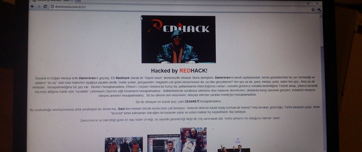 RedHackSokak's tweet image. Demirören şirketler grubunun tüm internet siteleri #RedHack tarafından hacklenmiştir.