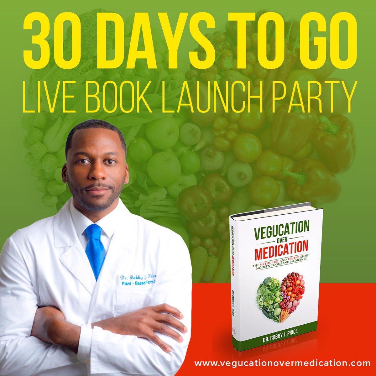 30 day remaining to the release of my book Vegucation Over Medication! #Vegan #plantbased