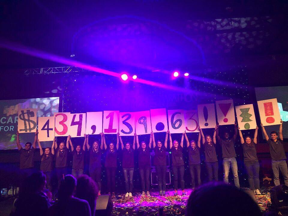 carolinaftk's tweet photo. Thank you to all of our sponsors, dancers, committee members, and supporters for your passion and love for this incredible cause. It is with your help and dedication that we raised $434,139.63 for the kids. #UNCDM2018 https://t.co/njyIuhRKBM