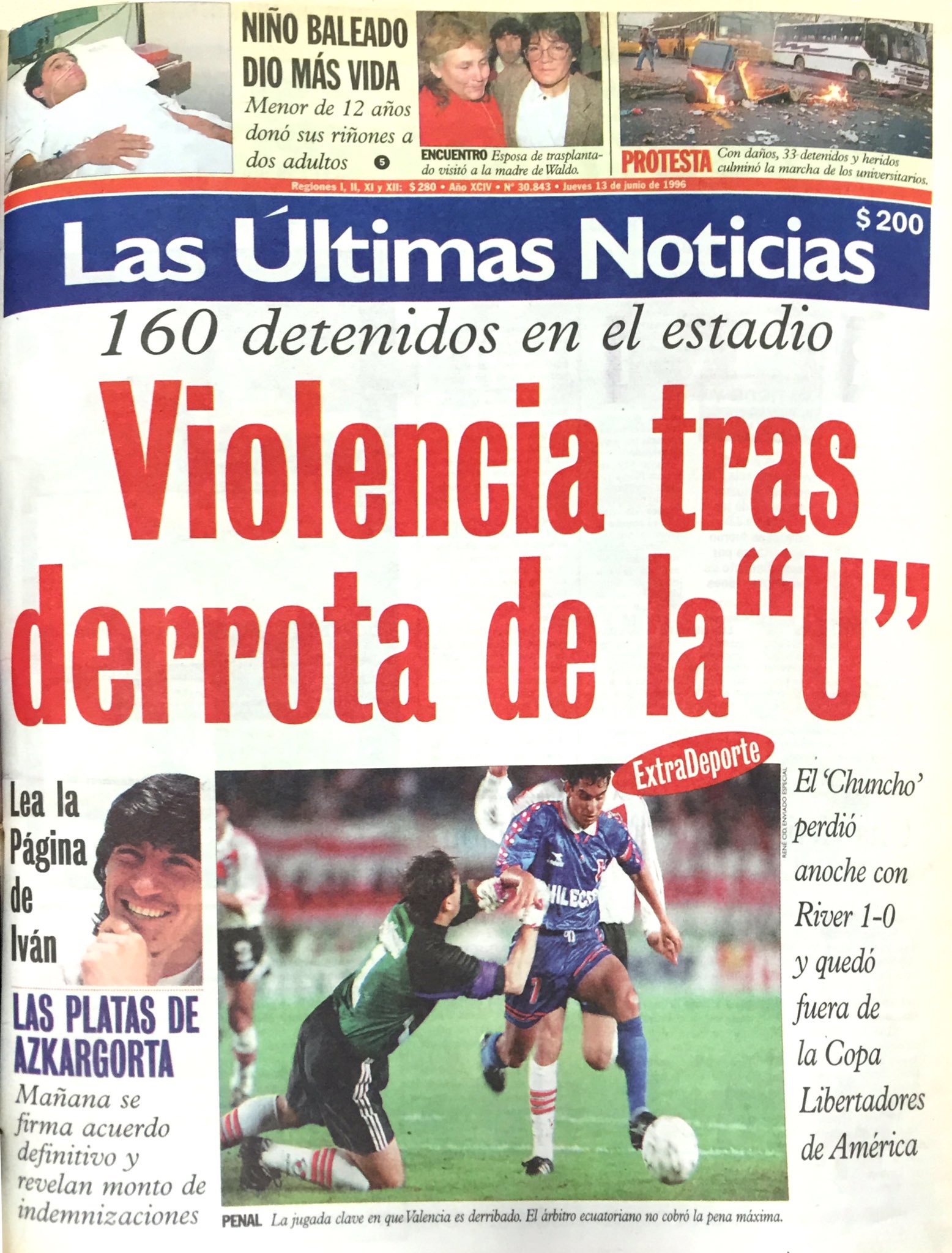 Lasportadasdetuvida 1996 Junio 12 Universidad De Chile Versus River Plate En Junio De 1996 Por Las Semifinales De La Copa Libertadores River Plate 1 Universidad De Chile 0 Lo Recuerdas T Co Fpq6rmc1vx