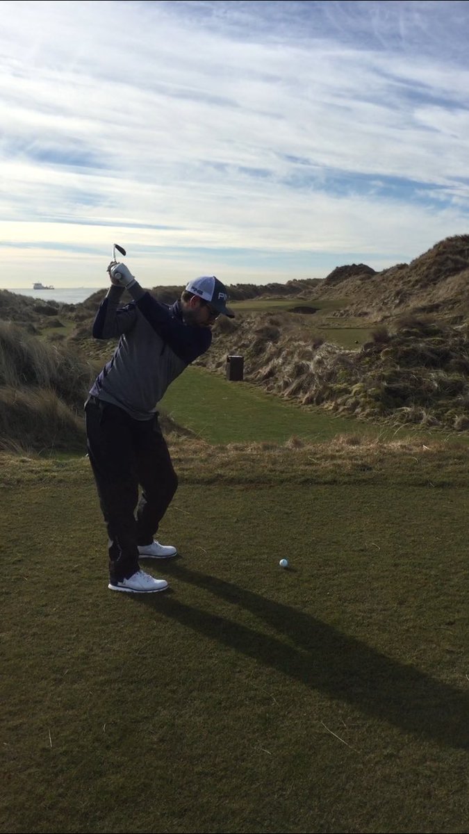 Garyowen1983's tweet photo. Well Golf days donโt get any better than that @TrumpAberdeen with @JordanCookGolf why didnโt that one go in for an ace on 16!!!! Best course I have ever played. #unrealservice https://t.co/LyVwLy2xyu