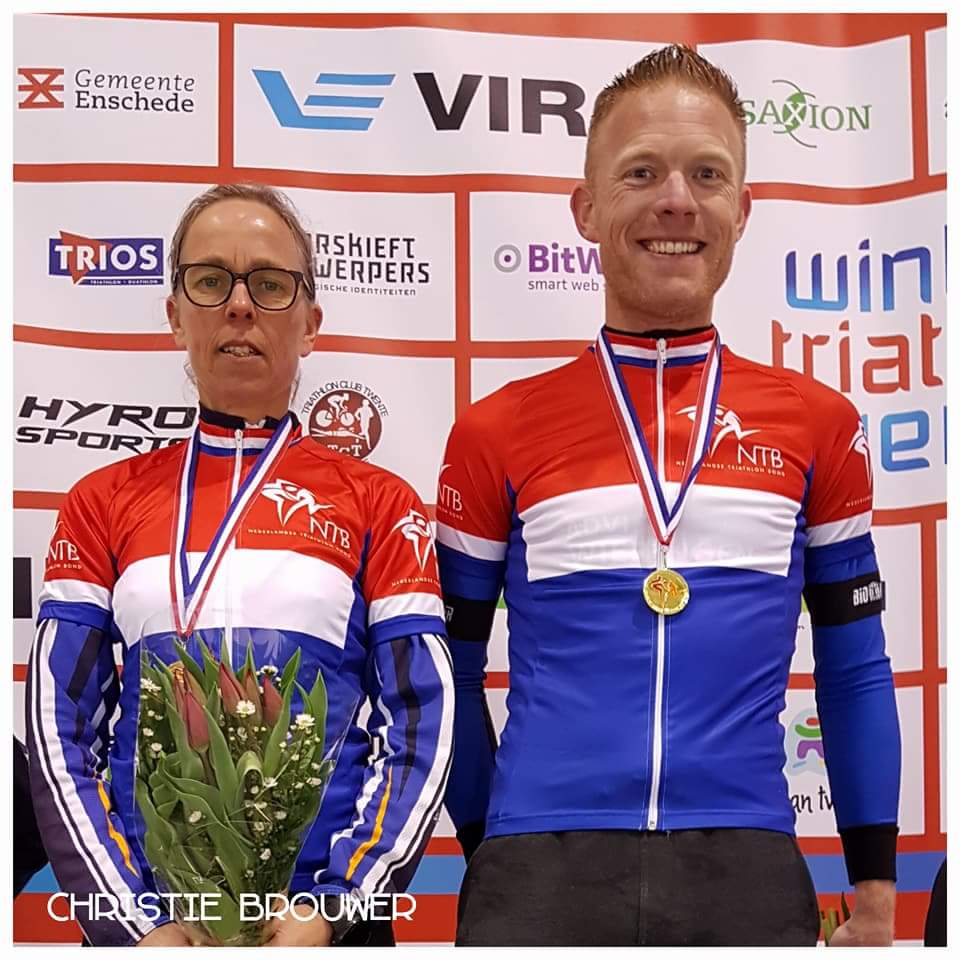 Geke Venema en Jeroen Lute Nederlands Kampioen Wintertriathlon 2018! Foto <a href="/ChristieBrouwer/">Christie Brouwer</a> <a href="/triathlonNL/">Triathlon Bond (NTB)</a>.
