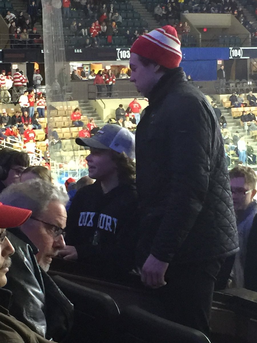 CleonD35's tweet photo. Great win for @TerrierHockey! Enjoyed game with fellow BU alumni @CMcAvoy44 and son Dimitri. Charlie is a class act https://t.co/BKNoGnynfS
